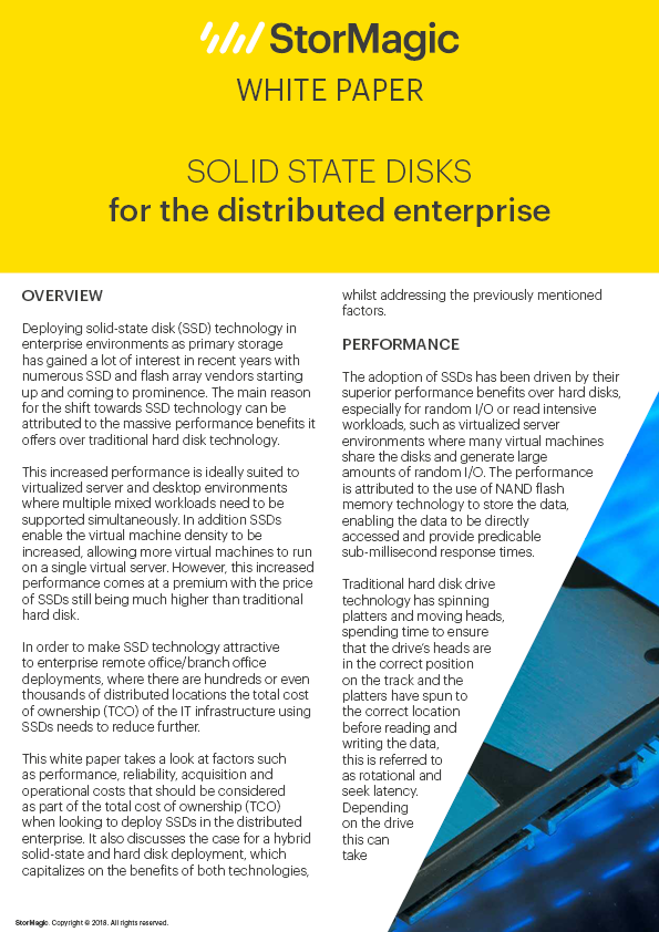 Solid state disks for the distributed enterprise Solid state disks for the distributed enterprise white paper