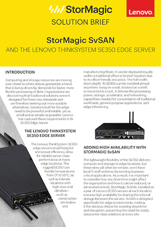 SvSAN and Lenovo ThinkSystem SE350 Server