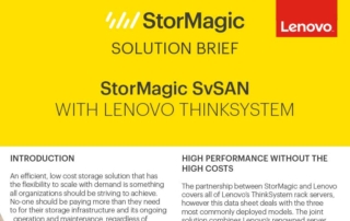 StorMagic SvSAN with Lenovo ThinkSystem servers