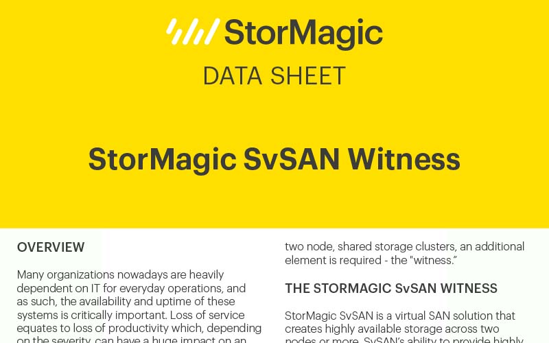 SvSAN Witness Data Sheet