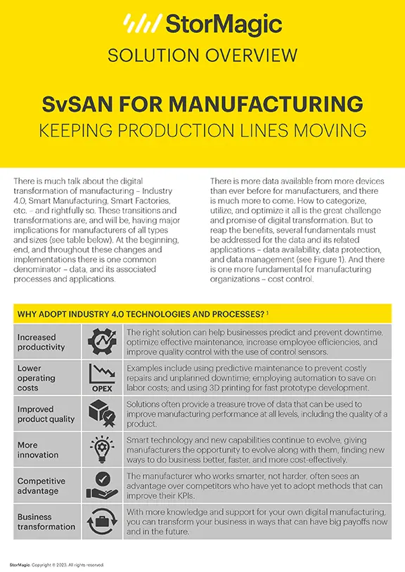VSAN for Manufacturing Solution VSAN for Manufacturing Solution