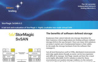 StorMagic SvSAN 6.3 and Edge Control lab-tested by Binary Testing